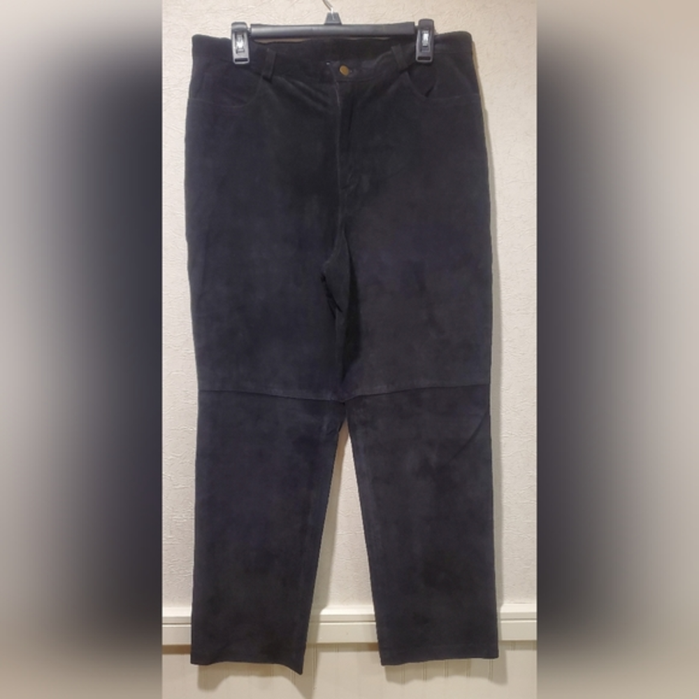 Rafaella Sport black leather pants size 14 petite‎